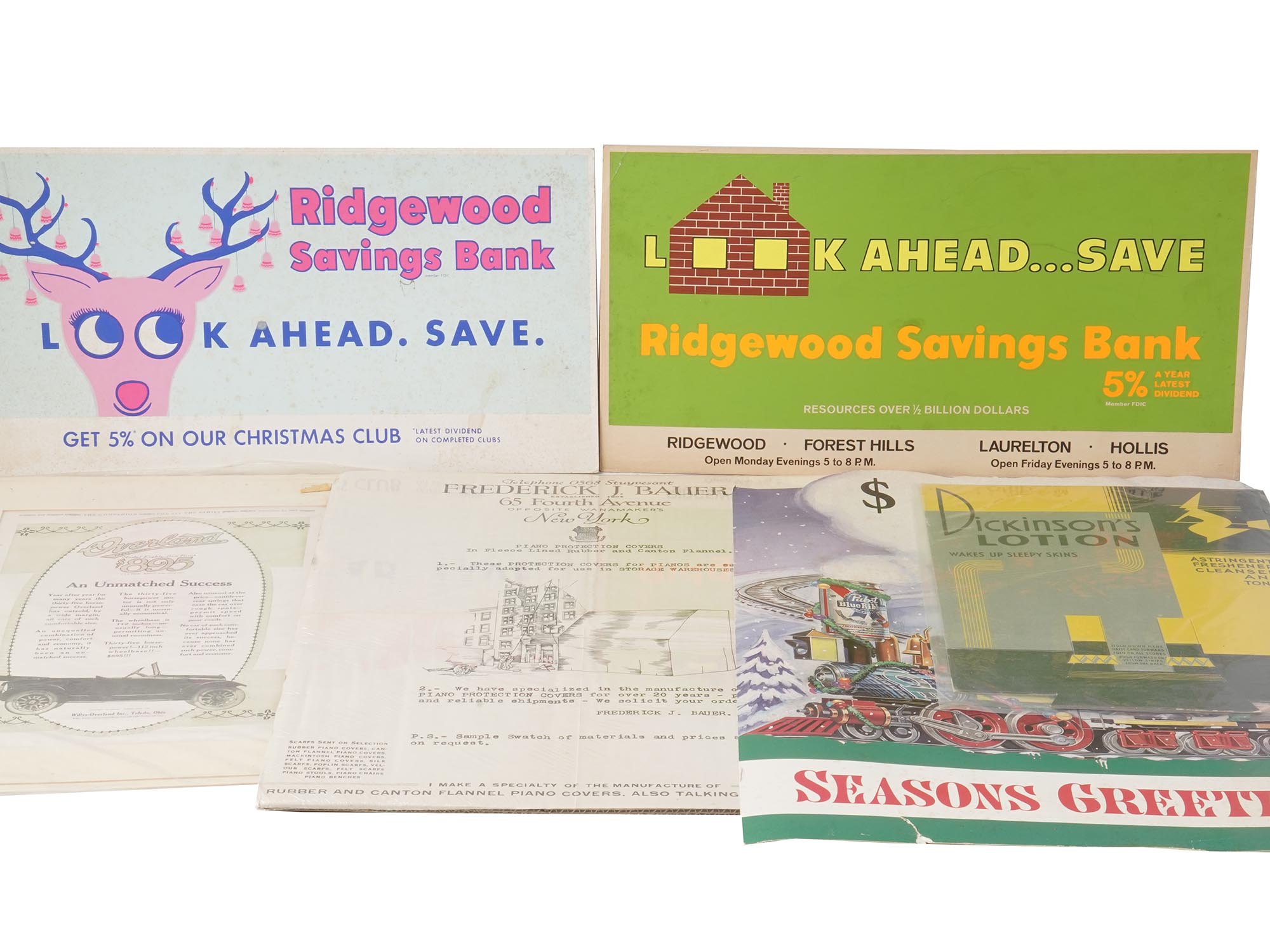 RIDGEWOOD NYC SAVINGS BANK AND OTHER VINTAGE ADS PIC-0